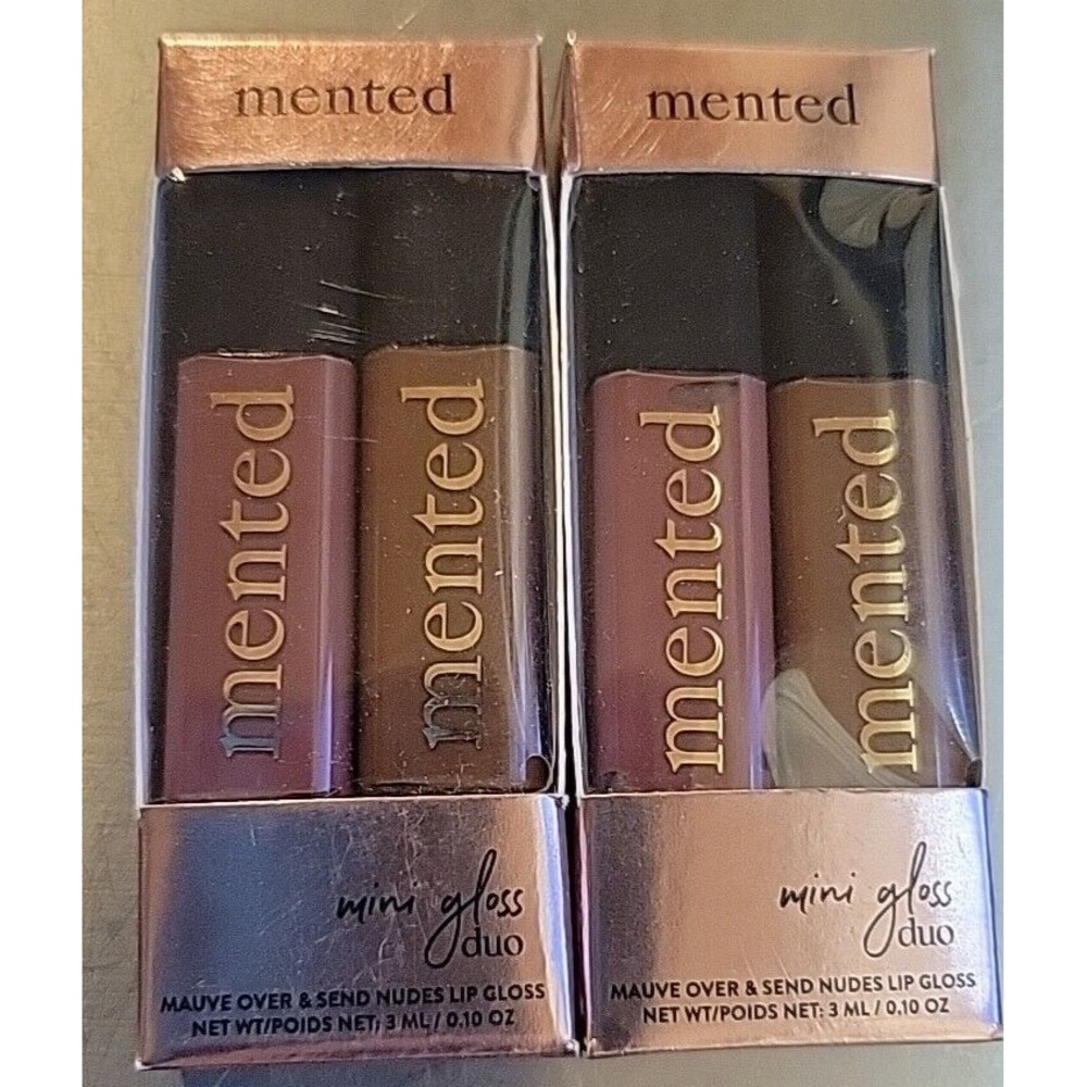 4 PACK Mented Lip Gloss mini travel Size .10 oz NEW Duo-nude